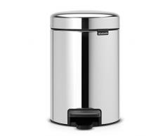 Brabantia GG172 Poubelle à Pédale Newicon avec Seau en Plastique, 3 L - Acier Brillant