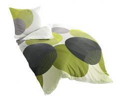 Bierbaum 6155_06 Draps de lit en Satin Maco Dessin 200 x 200 cm et 2 x 80 x 80 cm Kiwi