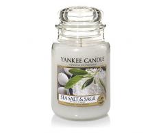 Yankee Candle 1507710E Bougie Parfumée Grande Jarre à Sel de Mer et Sauge Combinaison Rose 10 x 9,8 x 14,7 cm 623 g