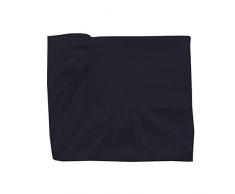 Essix - Drap Housse Royal Line Percale de Coton Bleu nuit 90 x 220 cm