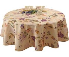 Nappe Anti-Taches Lavande Naturel - Taille : Ronde diamètre 160 cm