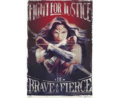 ErikÂ® - Poster Wonder Woman Fight For Justice - Papier GlacÃ© - 91x61cm