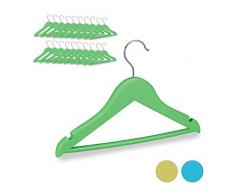 Relaxdays 10026614_1040 Bois 20 Cintre Traverse Crochet 360 vÃªtements bÃ©bÃ© Enfant, Vert, mÃ©tal, 19 x 30,5 x 1cm