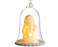 WeRChristmas Lanterne PÃ¨re NoÃ«l DÃ©coration de NoÃ«l, Verre, 10Â cmÂ âÂ Blanc