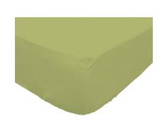 Soleil dOcre 611821 Drap Housse coton 57 Fils Vert 90 x 190 cm