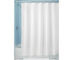 InterDesign Paxton rideau douche, rideau baignoire tissu en polyester de 183,0 cm x 183,0 cm, rideau de bain lavable, blanc