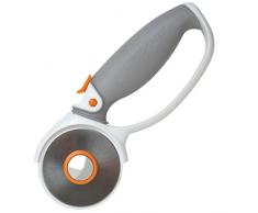 Fiskars Cutter rotatif à Poignée Softgrip, Revêtement en titane, Ø 60 mm, Pour droitiers et gauchers, Orange/Blanc/Gris, 1004753