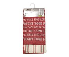 Soleil dOcre 712023 Food Lot de 2 Torchons Jacquard Coton Rouge 50 x 70 cm