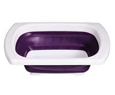 Premier Housewares 0805115 Zing Passoire Ã Ãvier Pliable avec PoignÃ©e Extensible en TPR/PolypropylÃ¨ne Violet/Blanc
