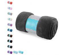 AmeliaHome Couverture en Microfibre Polaire Douce et Douce, Polyester, Graphite, 220 x 240