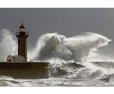 Scenolia Tableau Verre Acrylique XXL Phare DE Porto 130 x 90 cm | DÃ©co Murale Design FabriquÃ© en France