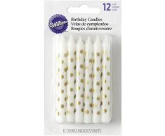 Wilton DorÃ© Dot Bougies danniversaire, Multicolore, Lot de 12