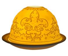 Him DL0036 Gothique (Gothik) - photophore en Porcelaine, Blanc CassÃ©, 12x12x8 cm