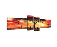 Visario 6701 Tableau en Toile de Lin Motif Paysage Africain 145 x 30 cm