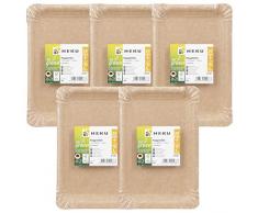 HEKU 30966 Lot de 100 assiettes en carton biologique certifiÃ© FSC 13 x 20 cm