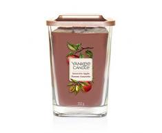 Yankee Candle Elevation Collection avec Couvercle de Plate-forme Grande Bougie Carrée à 2 Mèches, Amaretto Apple
