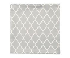Ostaria Housse de Coussin carrÃ© Motif Arabesque 2, Polyester, Gris, 40Â x 40Â x 3Â cm