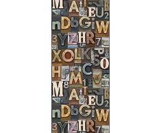 Livingwalls Panneau mural autocollant Pop Up Panel brun multicolore 2,50 m x 0,35 m 300691