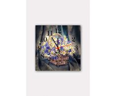 Bonamaison Horloge Murale en MDF, Multicolore, 30 x 30 cm