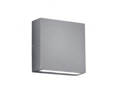 TRIO, Applique, Thames incl. 2 x LED,COB,3,0 Watt,3000K,180 Lm. Corps: Fonte daluminium, Titane L:14,0cm, L:5,0cm, H:14,0cm IP54,Point lumineux en haut et en bas,Montage au mur