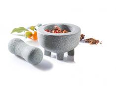 GEFU GE35310 Mortier avec Pilon, Pierre, Gris, 10 x 10 x 6,5 cm