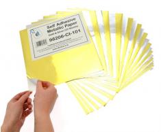 IC CI 25Â x 25Â x 0,5Â cm Autocollant Feuilles, dorÃ©/argentÃ© mÃ©tallique