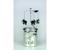 Kerzenfarm 84368 Photophore en Verre Motif Ã©lÃ©phant ArgentÃ© 16 x 6 x 6 cm