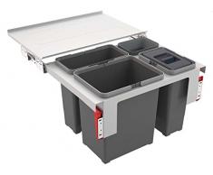 FRANKE 121.0200.680 Poubelle de tri des déchets, Gris, 38L