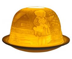 Him DL0032 Ours en Peluche (Teddybear) -photophore en Porcelaine, Blanc CassÃ©, 12x12x8 cm