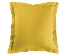 Douceur dIntÃ©rieur LINA Taie doreiller Volant Plat Coton Miel 63 x 63 cm