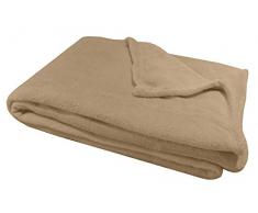 Homemaison HM697418670 Plaid polaire douillet Polyester Beige 200 x 140 cm
