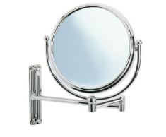 Wenko - Miroir cosmétique mural Deluxe - réglable en hauteur, orientable, 100% et 500%, chrome, miroir de à 20 cm, longueur de bras 31 cm, 23 x 28,5 x 33 cm
