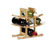 Relaxdays Porte-bouteilles de vin 9 bouteilles HxlxP: 30 x 30 x 14,5 cm étagère à bouteille casier à bouteille, nature