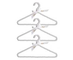 Alandra Gifts Lot de 3Â Team mariÃ©e Perles cintres, Acrylique, Blanc, 40Â x 23Â x 1.5Â cm