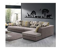 TATOUTEX Stickers Savane Africaine - Noir, L 156cm x H 50cm