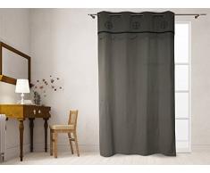 Soleil docre Parfait Rideau Brodé en Coton Parfait à  Oeillets par Coton Gris 140 x 240 cm
