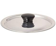 Pentole Agnelli FAMA2910 Couvercle Plat avec poignÃ©e, Bord et Pont, Type Lourd en Aluminium BLTF, Argent Poli, 10 cm