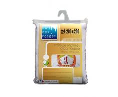 Nuit des Vosges Aubin Protège Matelas Drap Housse Absorbant avec Bonnets Extra-Larges 40 cm Coton Blanc 200 x 200 cm
