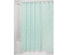 InterDesign Medallion rideau de douche textile, rideau imperméable 183,0 cm x 183,0 cm avec motif circulaire, en polyester, menthe