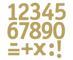 Rayher 30119616 Autocollant pour Miroir Motif Chiffres Doré 10 x 23 cm