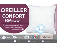 laurentmortreux Lot de 2 oreillers 60x60, Polyester, Blanc