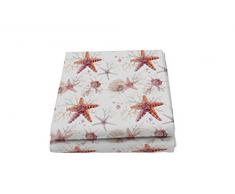 Fantasy MT-FA 2P Drap tissu dameublement,270x260cm,starfish, Microfibre, DOUBLE