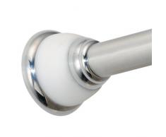 InterDesign 77001EU York Barre Ã Tension de Rideau de Douche Acier Inoxydable Blanc 6,35 x 6,35 x 73,1 cm