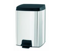 Brabantia 395628 Poubelle à Pédale Rectangulaire avec Seau Intérieur Plastique, 10 L - Inox brillant