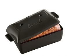 Emile Henry Eh799504 Moule à Pain Céramique Noir Fusain 24 X 15 X 12,5 cm