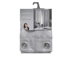 douceur dintérieur rideau a oeillets 140x260 cm polyester metallise goldy gris/argent