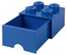 LEGO 40051731 Brique de rangement empilable LÃ©go 4 plots 1 tiroir Plastique Bleu H18 x 25 x 25 cm