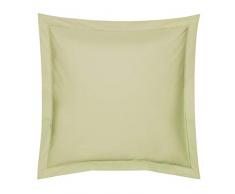 Blanc des Vosges Uni Percale Taie Coton Anis 65 x 65 cm