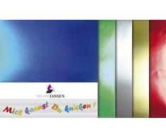 Marpa Jansen Feuilles Pliantes en Aluminium Ã Double Face â Effet Miroir â 20 x 20 cm, 50 Feuilles â 5 Couleurs Assorties