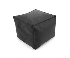 Thedecofactory Pouf carré, Polyester, Noir, 30x30x25 cm